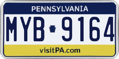 PA license plate MYB9164