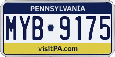 PA license plate MYB9175
