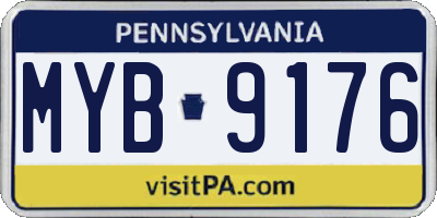 PA license plate MYB9176