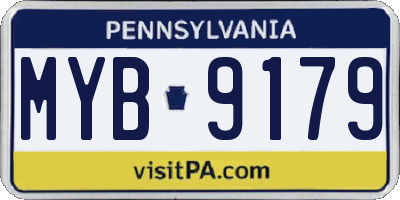 PA license plate MYB9179