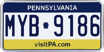 PA license plate MYB9186