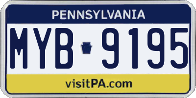 PA license plate MYB9195
