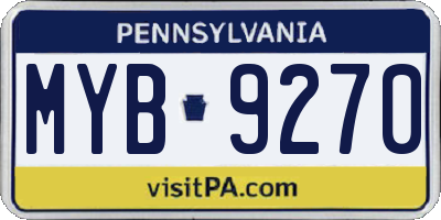 PA license plate MYB9270