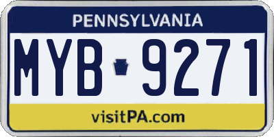 PA license plate MYB9271