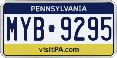 PA license plate MYB9295