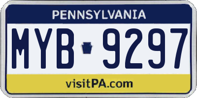 PA license plate MYB9297