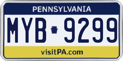 PA license plate MYB9299