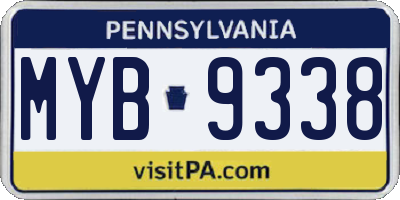 PA license plate MYB9338
