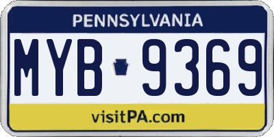 PA license plate MYB9369