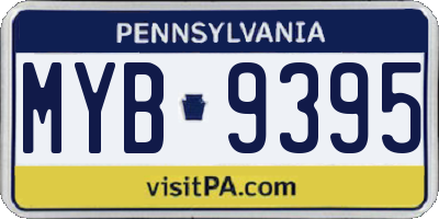 PA license plate MYB9395