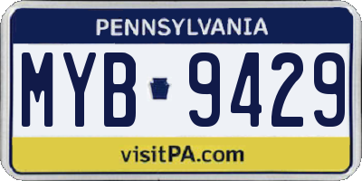 PA license plate MYB9429