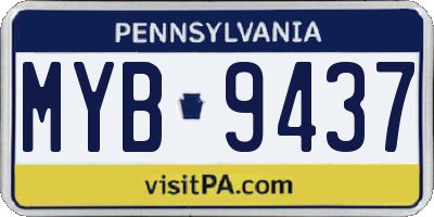 PA license plate MYB9437