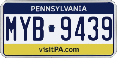 PA license plate MYB9439