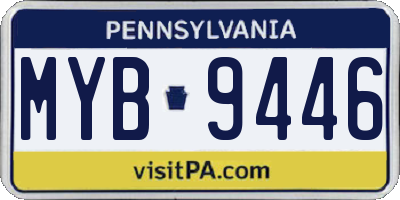 PA license plate MYB9446