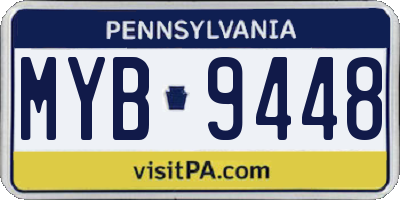 PA license plate MYB9448