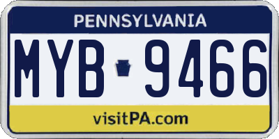 PA license plate MYB9466