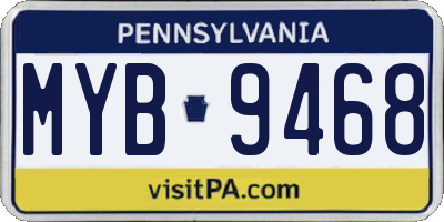 PA license plate MYB9468