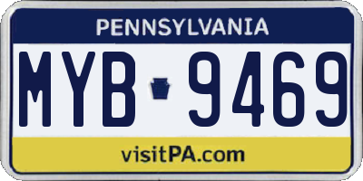 PA license plate MYB9469