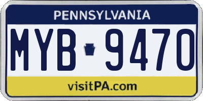 PA license plate MYB9470