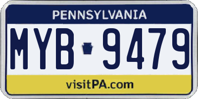 PA license plate MYB9479