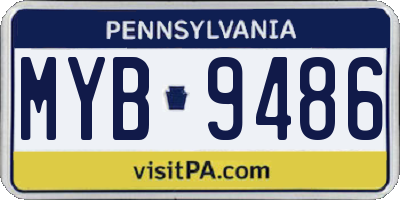 PA license plate MYB9486