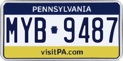 PA license plate MYB9487