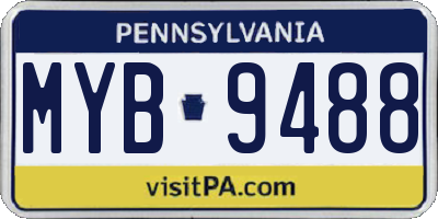 PA license plate MYB9488