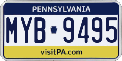 PA license plate MYB9495