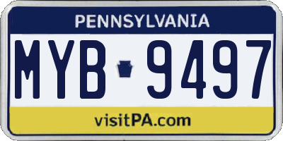 PA license plate MYB9497