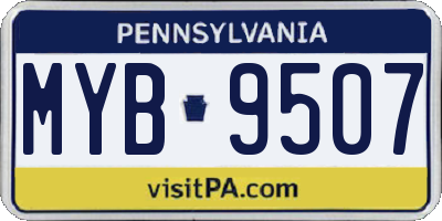PA license plate MYB9507