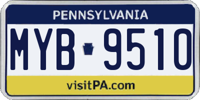 PA license plate MYB9510