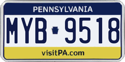 PA license plate MYB9518