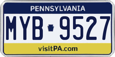 PA license plate MYB9527