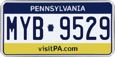 PA license plate MYB9529