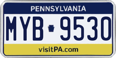 PA license plate MYB9530