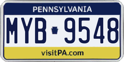 PA license plate MYB9548