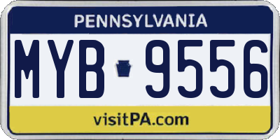 PA license plate MYB9556