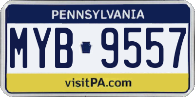 PA license plate MYB9557