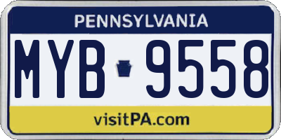 PA license plate MYB9558
