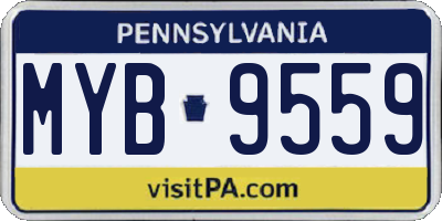 PA license plate MYB9559