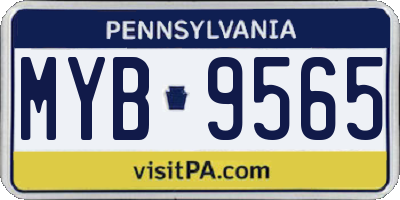PA license plate MYB9565