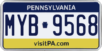 PA license plate MYB9568
