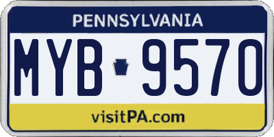 PA license plate MYB9570