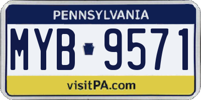 PA license plate MYB9571