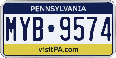 PA license plate MYB9574