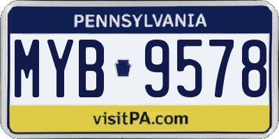 PA license plate MYB9578