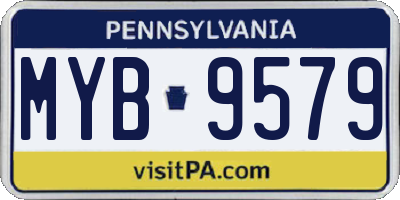 PA license plate MYB9579