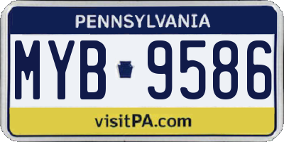 PA license plate MYB9586