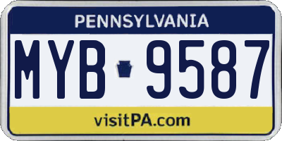 PA license plate MYB9587