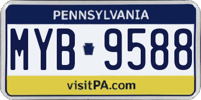 PA license plate MYB9588